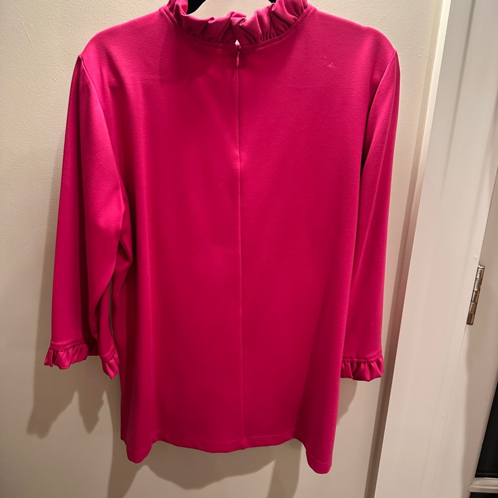 Jude Connally Vibrant Pink Ruffle Blouse - Picture 3 of 5